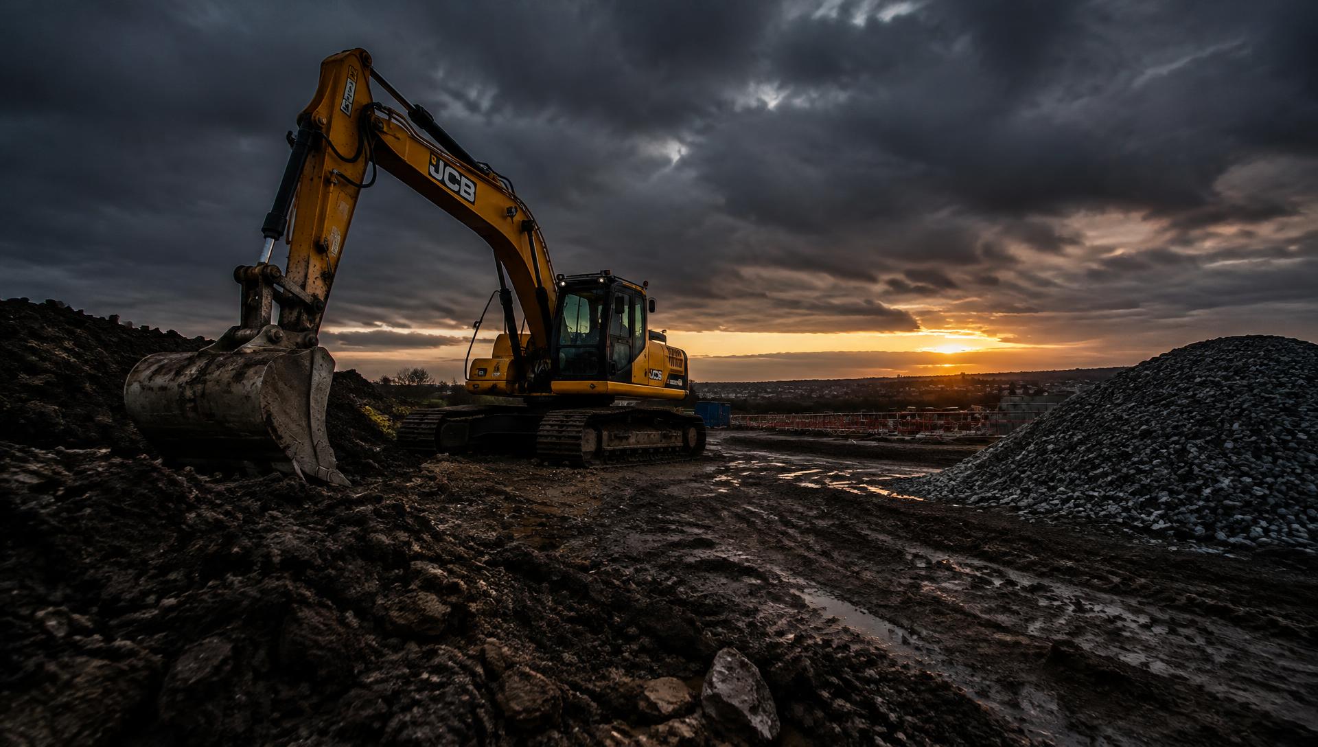 Excavator on a construction site
